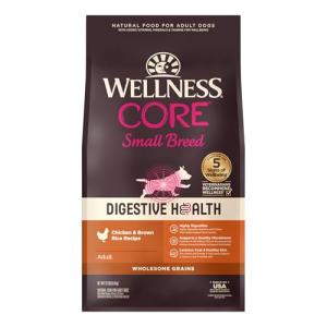 Wellness CORE Digestive Health Dry Dog Food, Small Breed, Wholesome Grains, Natural, Recipe for Dogs with Sensitive Stomachs, Chicken, (12-Pound Bag)