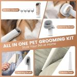 Dog Grooming Vacuum, Pet Grooming Kit with Dog Clippers, 2.5L Dust Cup 11000Pa Dogs Vacuum for Shedding Grooming, 5 Grooming Tools Home Cleaning in 1, Low Noise Pet Grooming Vacuum for Dogs, PG50