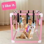Sibosen Puppy Play Gym with 10 Hanging Toys for Small Dogs Indoor Jungle Playground PVC Frame with Interactive Funny Enrichment Toys Dogs Activity Center Durable, Lightweight
