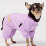 Fitwarm 2 Pack Lightweight Fleece Dog Pajamas, Warm Winter Dog Clothes for Small Dogs Boy Girl, Cozy Pet Onesie with Feet, Violet Purple, XXL