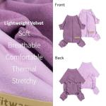 Fitwarm 2 Pack Lightweight Fleece Dog Pajamas, Warm Winter Dog Clothes for Small Dogs Boy Girl, Cozy Pet Onesie with Feet, Violet Purple, XXL