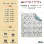 Washable Pee Pads for Dogs, 2 Pack Reusable Puppy Pads, Absorbent Whelping Pads with Bone Print, Non-Slip Waterproof Pet Training Pads for Couch, Crate, Potty Training - 18x24in