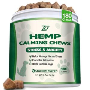 Calming Chews for Dogs - Advanced Hemp Dog Calming Treats Help with Dog Anxiety Relief, Separation, Stress, Barking, Fireworks, Composure - Natural Pet Supplements for Health & Wellness 180 Soft Chews