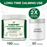 Calming Chews for Dogs - Advanced Hemp Dog Calming Treats Help with Dog Anxiety Relief, Separation, Stress, Barking, Fireworks, Composure - Natural Pet Supplements for Health & Wellness 180 Soft Chews