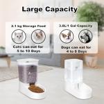 Marchul Dog Feeder, Gravity Cat Feeder and Water Dispenser Set, Automatic Pet Food Bowl and Waterer Large Capacity for Small Medium Pets Puppy Kitten Rabbit, 1 Gallon