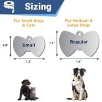 GoTags Stainless Steel Pet ID Tags, Personalized Dog Tags and Cat Tags, up to 8 Lines of Custom Text, Engraved on Both Sides, in Bone, Round, Heart, Bowtie and More (Bow Tie, Regular (Pack of 1))