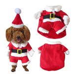 Christmas Dog Santa Costume Outfit, Xmas Puppy Santa Claus Clothes Suits Hat for Pet Dogs Cats Party New Year Funny Cosplay (Red, XX-Large)