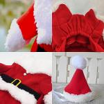 Christmas Dog Santa Costume Outfit, Xmas Puppy Santa Claus Clothes Suits Hat for Pet Dogs Cats Party New Year Funny Cosplay (Red, XX-Large)