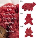 Fitwarm Turtleneck Fleece Dog Sweater Pajamas, Warm Winter Dog Clothes for Small Dogs Boy Girl, Fuzzy Pet Onesie with Feet, Red, Small
