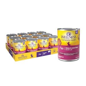 Wellness Complete Health Pate Adult Wet Cat Food, Natural, Protein-Rich, Grain Free, 12.5 Ounce, 12 Pack, (Chicken & Lobster)