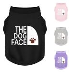 Personality Canine Attire: Soft, Lightweight Cotton Dog Clothes with 'The Dog Face' Print. Small and Medium Breeds, Perfect for Everyday Wear, Comfortable and Breathable Dog Shirt Black XS
