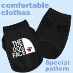 Personality Canine Attire: Soft, Lightweight Cotton Dog Clothes with 'The Dog Face' Print. Small and Medium Breeds, Perfect for Everyday Wear, Comfortable and Breathable Dog Shirt Black XS
