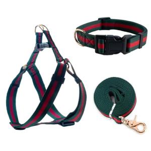 Premium and Stylish Dog Collar Harness and Leash,Soft Comfortable，Chest Adjustable Pet Harness,Luxury Fashion Dog Harness Leashes Set Gift for Puppy Small Dogs