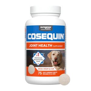 Nutramax Cosequin for Dogs Joint Health Supplement, Contains Glucosamine for Dogs, Plus Chondroitin, MSM and HA, Supports Healthy Joints, Chewable Tablets, 75 Count