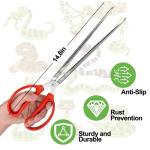 Snake Feeding Tongs,15 Inch Reptile Feeding Tongs,Extra Long Large Tweezers for Corn Ball Python Accessories,Bearded Dragon Tank Accessories,Pet Terrarium Supplies for Leopard Crested Gecko,Lizard