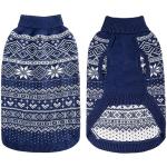 HOMIMP Dog Sweater Argyle - Warm Sweater Winter Clothes Puppy Soft Coat, Ugly Dog Sweater for Small Medium and Large Dogs, Pet Clothing Boy Girl Blue