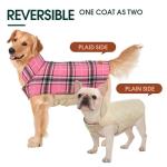 Kuoser Waterproof Dog Coat, Reversible Dog Jacket for Small Dogs, Adjustable Durable Doggie Winter Coat Warm Cozy Puppy Cold Weather Apparel from Small to Large Breed, Pink S
