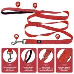 NESTROAD Reflective Dog Collar and Leash Set,Soft Neoprene Pet Collar with Quick Release Buckle,Adjustable Nylon Dog Collars for Small Medium Large Dogs(Small Collar + 5FT Leash,Red)
