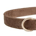 Ewinoom Soft Corduroy Dog Collar and Leash Set Adjustable Durable Dog Collars with Metal Buckle and Lead for Medium Dogs,Brown