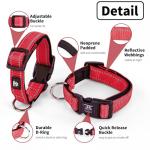 NESTROAD Reflective Dog Collar and Leash Set,Soft Neoprene Pet Collar with Quick Release Buckle,Adjustable Nylon Dog Collars for Small Medium Large Dogs(Small Collar + 5FT Leash,Red)