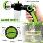 Upgraded Dog Wash Hose Attachment, 8-in-1 Sprayer Mode Garden Hose Nozzle with Pet Grooming Glove and 100cc Soap Dispenser Bottle, Adopted in Watering Flowers, Car Wash, Dog and Horse Showering