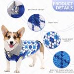 Kuoser Dog Sweater Plaid Dog Sweaters with Harness Hole, Polo Design Puppy Knitwear Fall Winter Sweater for Small Dogs, Pet Cold Weather Clothes Warm Doggie Pullover Sweatshirt, Blue S