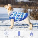 Kuoser Dog Sweater Plaid Dog Sweaters with Harness Hole, Polo Design Puppy Knitwear Fall Winter Sweater for Small Dogs, Pet Cold Weather Clothes Warm Doggie Pullover Sweatshirt, Blue S