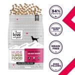 I and love and you Nude Super Food Dry Dog Food - Red Meat Medley - Prebiotic + Probiotic, Grain Free, Real Meat, No Fillers, 23lb Bag