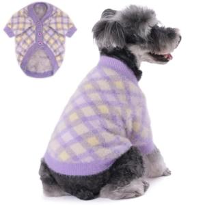 MOIRIG Dog Sweater, Sweaters for Small Dogs, Warm Soft Pet Clothes for Puppy, Medium Large Cat, Dogs Girl or Boy, Dog Shirt for Winter Christmas (Purple, Large)