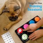 A-URA Dog Buttons for Communication with Non-Slip Mat, HD Sound 30s Recordable Dog Talking Button Set with Training Guide eBook and 24 Stickers, Pet Talking Buttons for Dog Speaking (6pc)