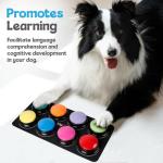 A-URA Dog Buttons for Communication with Non-Slip Mat, HD Sound 30s Recordable Dog Talking Button Set with Training Guide eBook and 24 Stickers, Pet Talking Buttons for Dog Speaking (6pc)