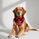Earus Christmas Dog Bandanas Funny, Dog Christmas Scarf 2 Packs, Pets Festive Plaid Décor for Medium Large Dogs