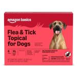 Amazon Basics Flea and Tick Topical Treatment for X-Large Dogs (89-132 Pounds), 6 Count, Packaging May Vary