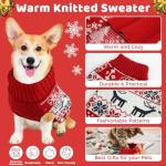 Christmas Dog Sweaters for Small Medium Large Dogs Girl, Soft Warm Pup Dogs Shirt, Turtleneck Double Knitting Collar for Outdoors Playing, Warm Dog Cat Clothes (Deer, M)