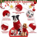Christmas Dog Sweaters for Small Medium Large Dogs Girl, Soft Warm Pup Dogs Shirt, Turtleneck Double Knitting Collar for Outdoors Playing, Warm Dog Cat Clothes (Deer, M)