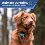 GoTags Silicone Dog Tags, Soundless Pet Tag, Personalized Silent Tag Engraved for Pets with Cute Custom Designs, for Dogs and Cats, (Bone, Purple)