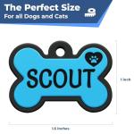 GoTags Silicone Dog Tags, Soundless Pet Tag, Personalized Silent Tag Engraved for Pets with Cute Custom Designs, for Dogs and Cats, (Bone, Purple)