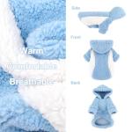 YIKEYO Dog Hoodie Pet Clothes Sweater with Hat Soft and Warm Cold Weather for Small Patchwork Hood(Blue, XS)