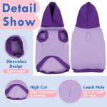 Medium Dog Hoodies for Small Breeds- Purple Hooded Vest | Sleeveless Lightweight Dog Clothes, Sweatshirt with Leash Hole for Walking, Indoor & Outdoor Warm Wear
