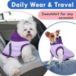 Medium Dog Hoodies for Small Breeds- Purple Hooded Vest | Sleeveless Lightweight Dog Clothes, Sweatshirt with Leash Hole for Walking, Indoor & Outdoor Warm Wear