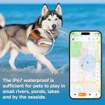 ROTX Dog GPS Tracker Real-time Tracker Alerts Virtual Fence Location for Pet Over 11.06lbs Dog Cat Collar Attachment of Random Color Subscription Required Waterproof IP67 Health & Wellness White