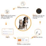 ROTX Dog GPS Tracker Real-time Tracker Alerts Virtual Fence Location for Pet Over 11.06lbs Dog Cat Collar Attachment of Random Color Subscription Required Waterproof IP67 Health & Wellness White