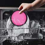 Dog Bowl Pet Collapsible Bowls, 2 Pack Collapsible Dog Water Bowls for Cats Dogs, Portable Pet Feeding Watering Dish for Walking Parking Traveling with 2 Carabiners (Small, Black & Pink)