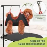 Dog Grooming Arm with Pet Grooming Hammock, getlstub 35" Pet Grooming Table Arm with Adjustable No Sit Haunch Holders, Dog Grooming Stand with Loop Noose for Small and Medium Pets