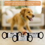 Custom Slide On Pet Tag ID, Fancy Silent Dogs & Cats Personalized No Jingle Engraved Identification Name & Phone Charm for Collar & Harnesses, No Noise for Puppies, Kitties, Horses & Animals