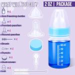 Puppy Kitten Nursing Bottle 2oz- Small Animal Feeding Kit with Nipples | Hand Feeding Supplies for Puppies, Kittens, Rabbits, Ferrets & Newborn Pets