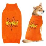 GOYOSWA Dog Thanksgiving Sweater, Knitted Thanksgiving Fall Holiday Dog Sweaters Outfit Clothes for Small Medium Large Dogs Pets (Orange Maple Leaf, X-Large)