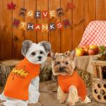 GOYOSWA Dog Thanksgiving Sweater, Knitted Thanksgiving Fall Holiday Dog Sweaters Outfit Clothes for Small Medium Large Dogs Pets (Orange Maple Leaf, X-Large)
