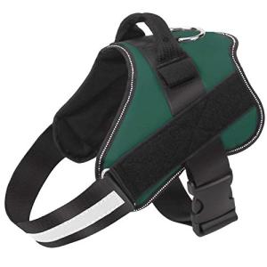 Bolux Dog Harness, No-Pull Reflective Dog Vest, Breathable Adjustable Pet Harness with Handle for Outdoor Walking - No More Pulling, Tugging or Choking (Dark Green, M)