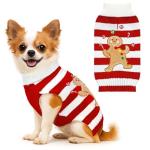 BAEJMJK Dog Christmas Sweater Xmas Holiday Dog Clothes Warm Turtleneck Pet Puppy Outfits Costume Fall Winter Knit Pullover for Small Medium Large Dogs(Red,Large)